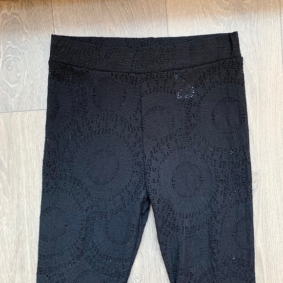 H&M Women's Lace Leggings Tights Skinny Leg Full length Sheer Mesh Black Small - Picture 4 of 15